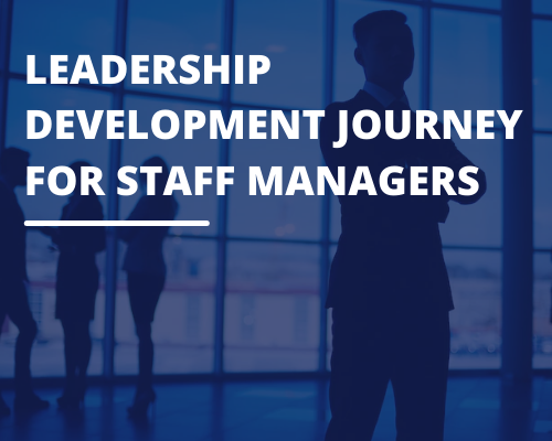 image with text of leadership development journey for staff managers
